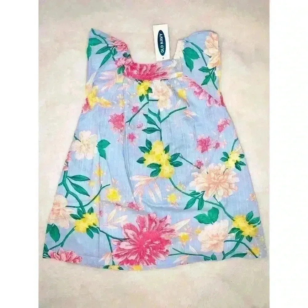 Floral Flutter-Sleeve Dress for Toddler Girls